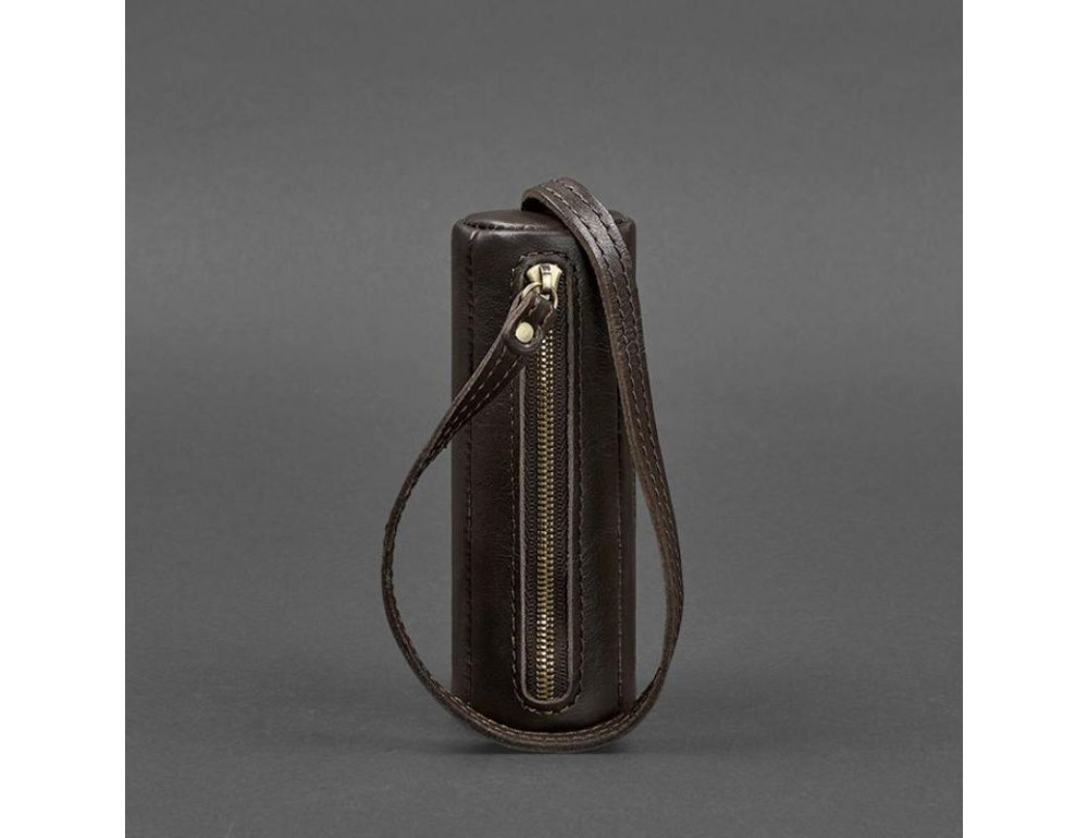 Коричнева шкіряна ключниця тубусна Blancnote BN-KL-3-choko - Фотографія № 4