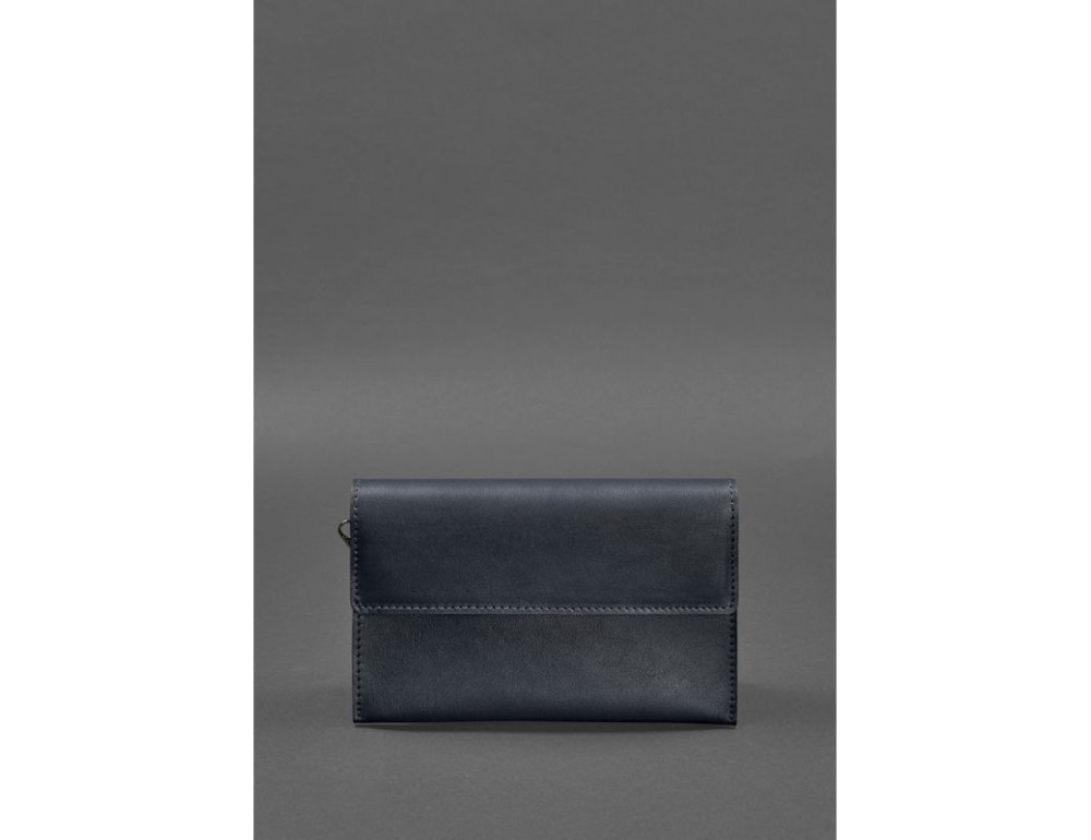 Шкіряний чоловічий клатч-барсетка 3.0 синій краст BN-KLATCH-3-navy-blue - Фотографія № 3