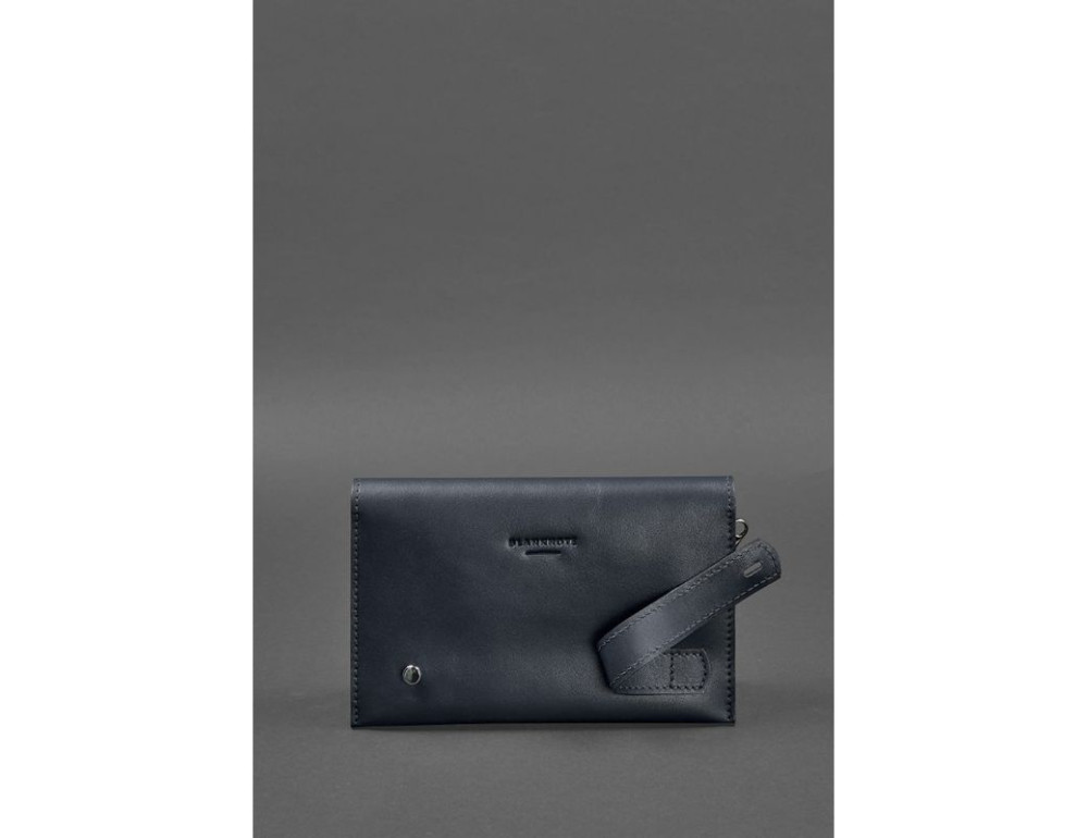 Шкіряний чоловічий клатч-барсетка 3.0 синій краст BN-KLATCH-3-navy-blue - Фотографія № 6