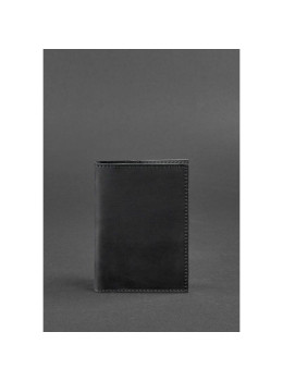 Кожаная обложка для паспорта 1.2 черная Crazy Horse Blancnote BN-OP-1-2-g-kr