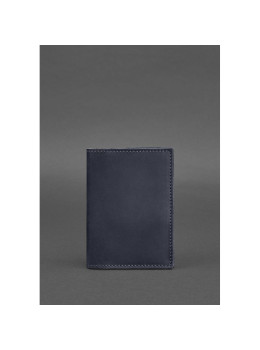 Кожаная обложка для паспорта 1.2 синяя Crazy Horse Blancnote BN-OP-1-2-nn