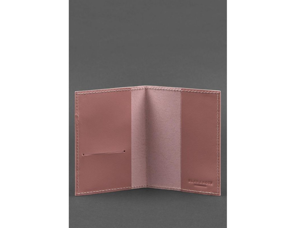Шкіряна обкладинка для паспорта та військового квитка 1.2 рожева BN-OP-1-2-pink-peach - Фотографія № 3