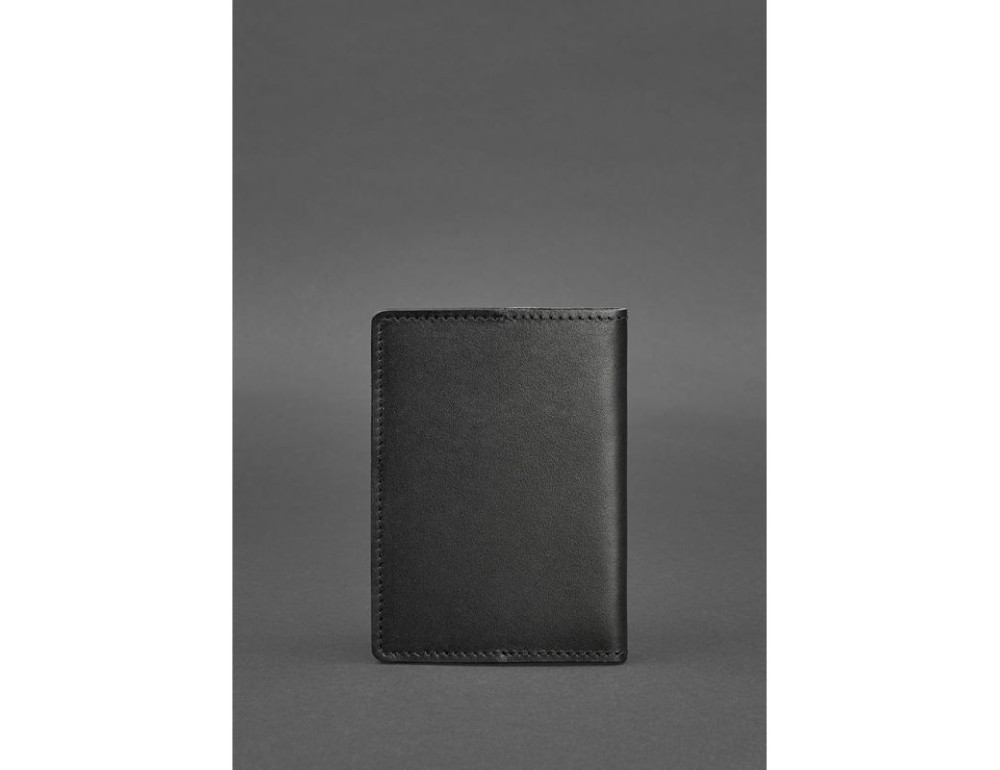 Кожаная обложка для паспорта 1.3 черная Краст Blancnote BN-OP-1-3-g - Фото № 4