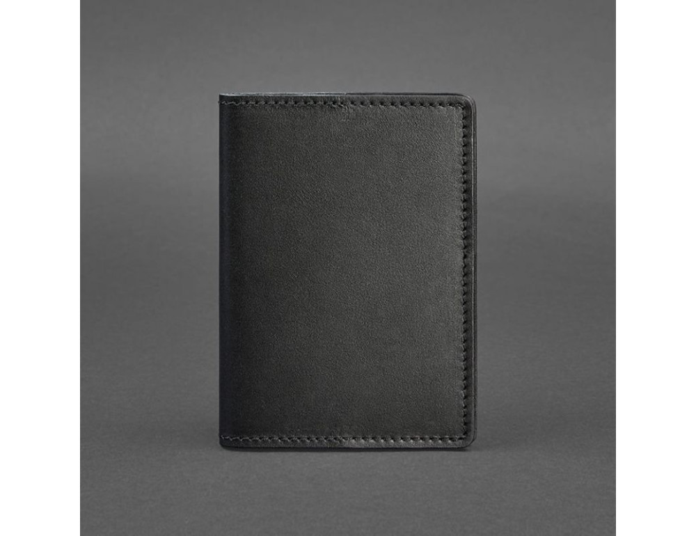 Кожаная обложка для паспорта 1.3 черная Краст Blancnote BN-OP-1-3-g - Фото № 5