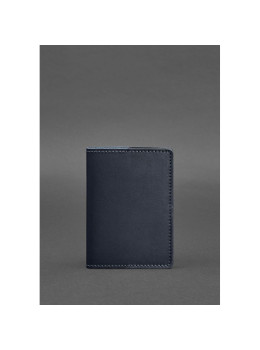 Кожаная обложка для паспорта 1.3 темно-синяя Blancnote BN-OP-1-3-navy-blue