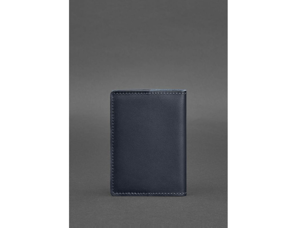 Шкіряна обкладинка для паспорта 1.3 темно-синя Blancnote BN-OP-1-3-navy-blue - Фотографія № 4