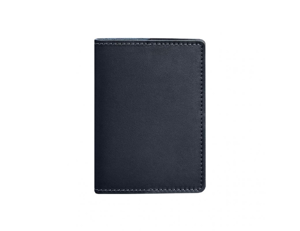 Шкіряна обкладинка для паспорта 1.3 темно-синя Blancnote BN-OP-1-3-navy-blue - Фотографія № 6