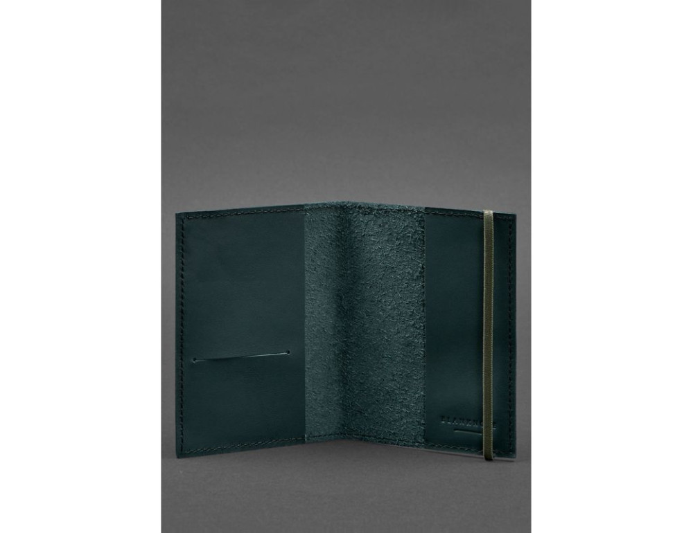 Шкіряна обкладинка для паспорта 1.0 зелена BN-OP-1-malachite - Фотографія № 3