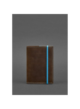 Темно-коричневая с бирюзовым обложка для паспорта Blanknote  BN-OP-1-o-t