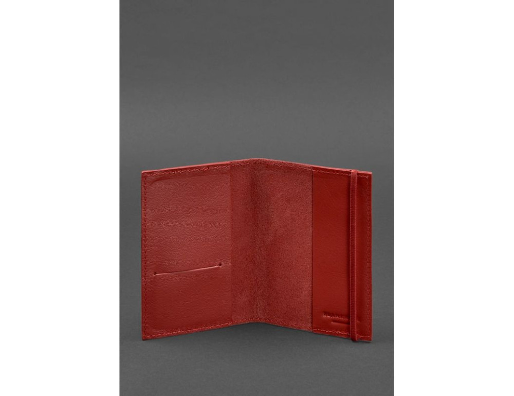 Шкіряна обкладинка для паспорта 1.0 червона краст BN-OP-1-red - Фотографія № 3