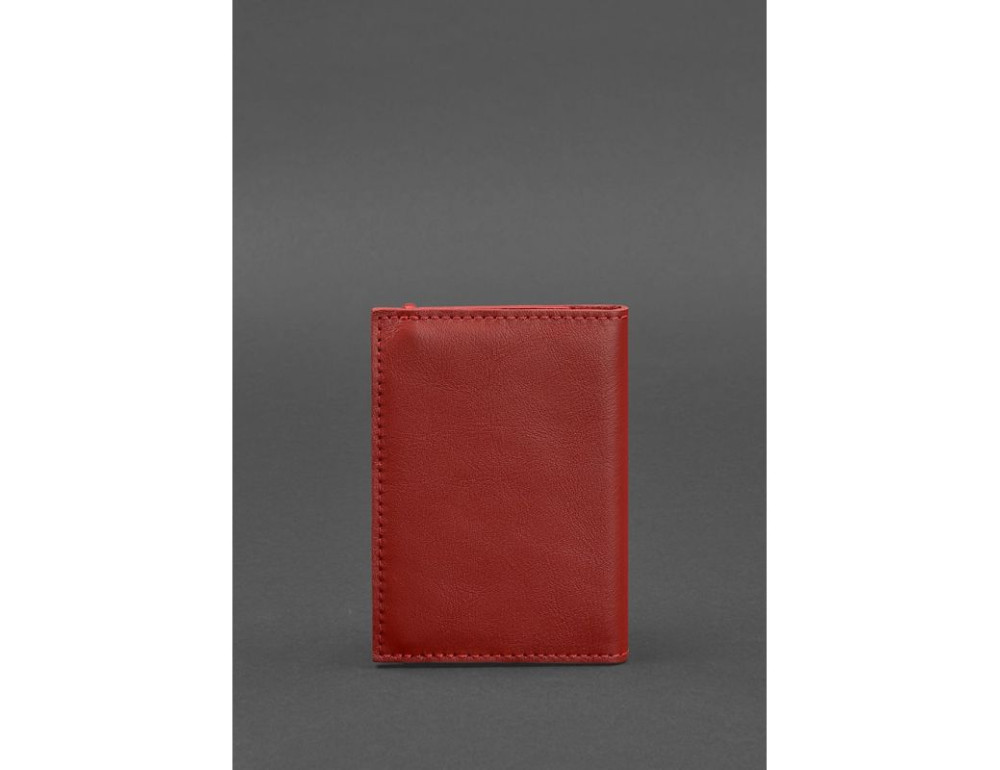 Шкіряна обкладинка для паспорта 1.0 червона краст BN-OP-1-red - Фотографія № 4