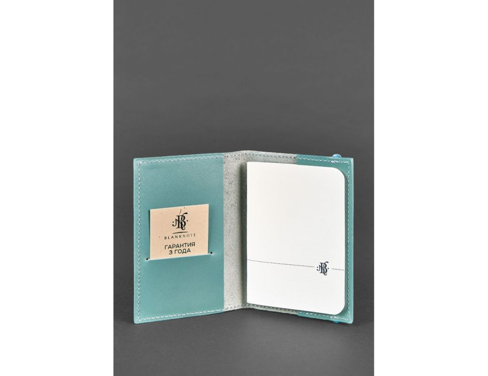 Шкіряна обкладинка для паспорта 1.0 бірюзова Blancnote BN-OP-1-tiffany - Фотографія № 2