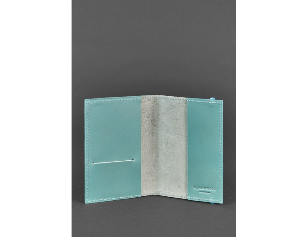 Шкіряна обкладинка для паспорта 1.0 бірюзова Blancnote BN-OP-1-tiffany - Фотографія № 3