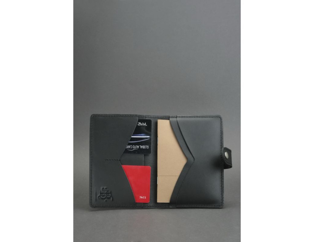 Шкіряна обкладинка для паспорта 3.0 чорна Blancnote BN-OP-3-g - Фотографія № 2