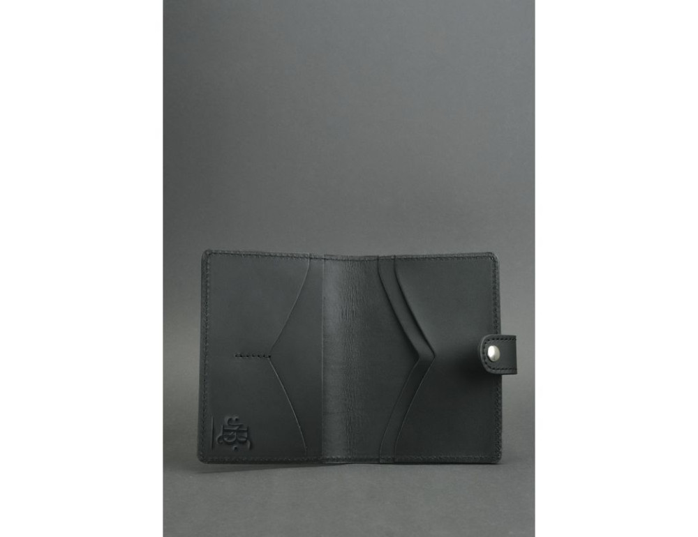 Шкіряна обкладинка для паспорта 3.0 чорна Blancnote BN-OP-3-g - Фотографія № 3