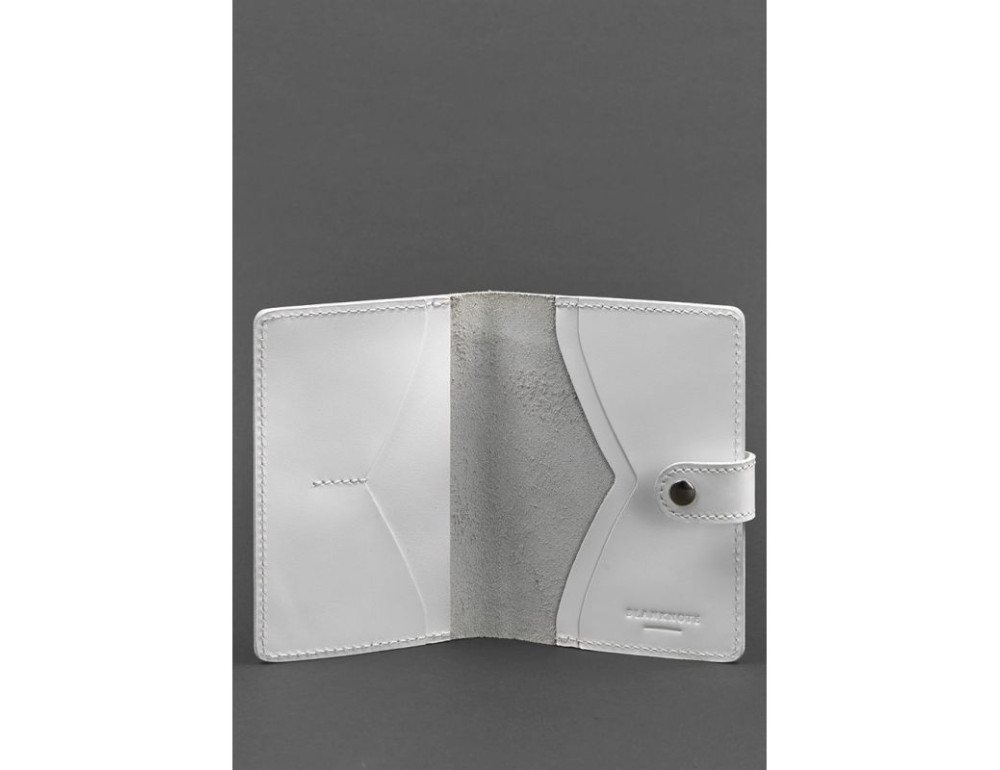 Шкіряна обкладинка для паспорта 3.0 біла BN-OP-3-light - Фотографія № 3