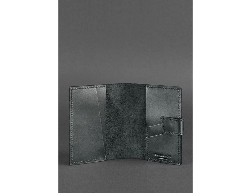 Шкіряна обкладинка для паспорта 4.0 чорна Blancnote BN-OP-4-g - Фотографія № 3
