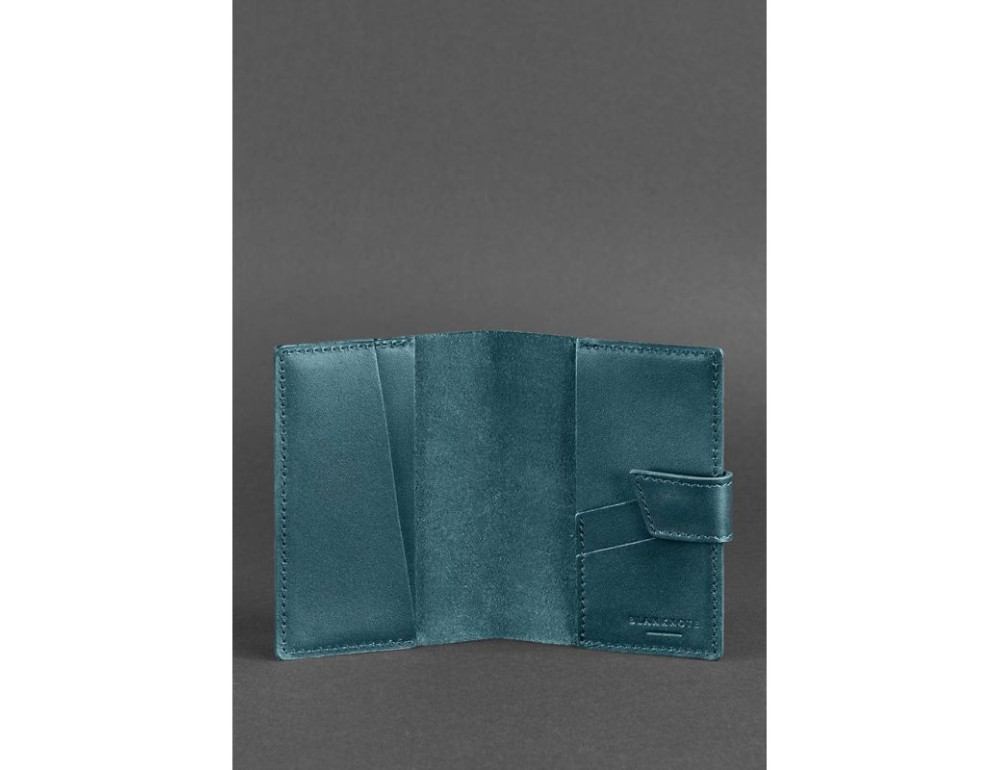 Кожаная обложка для паспорта 4.0 зеленая Blancnote BN-OP-4-malachite - Фото № 3