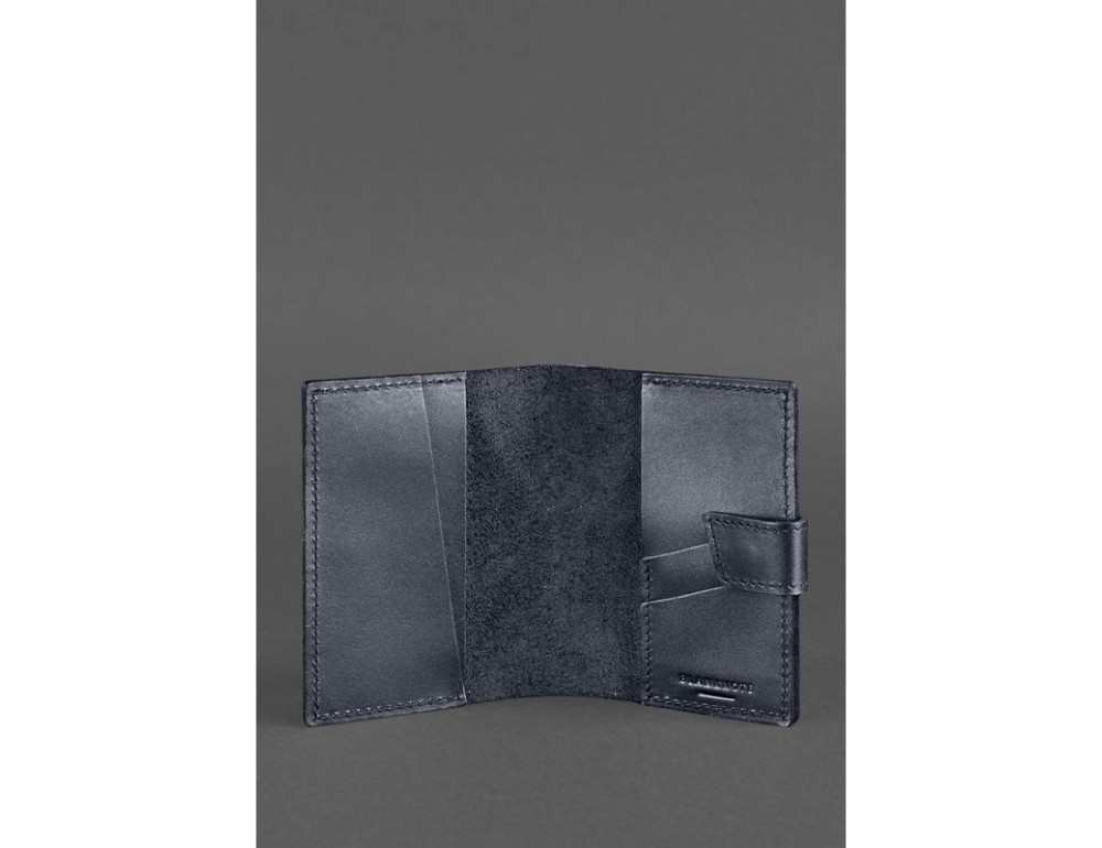 Шкіряна обкладинка для паспорта 4.0 темно-синя Blancnote BN-OP-4-navy-blue - Фотографія № 3