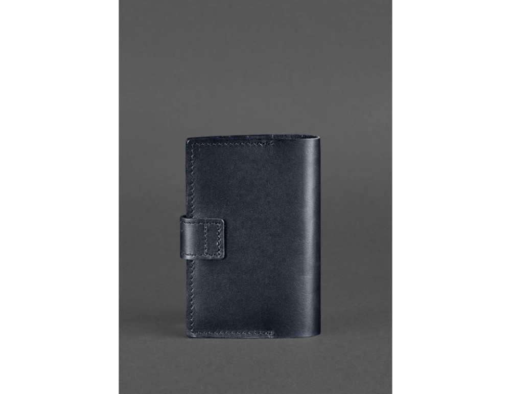 Шкіряна обкладинка для паспорта 4.0 темно-синя Blancnote BN-OP-4-navy-blue - Фотографія № 4