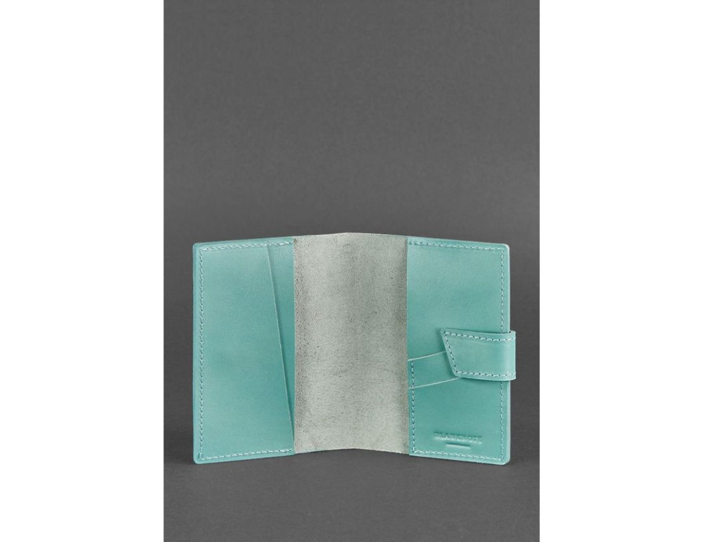 Шкіряна обкладинка для паспорта 4.0 бірюзова Blancnote BN-OP-4-tiffany - Фотографія № 3