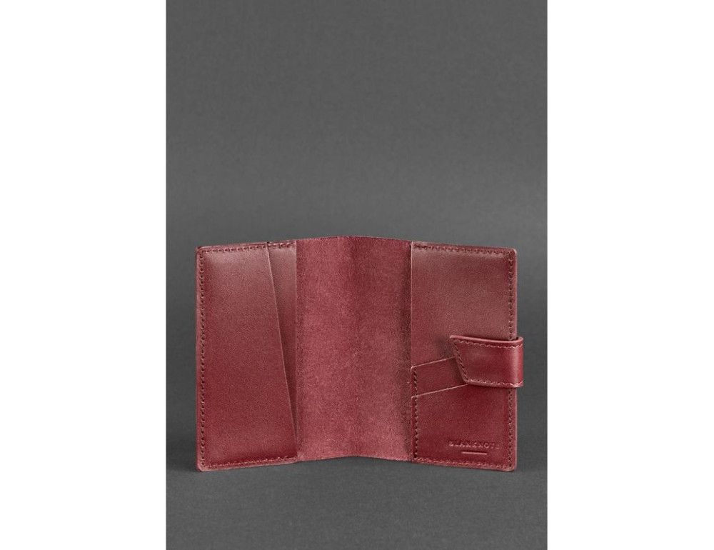 Шкіряна обкладинка для паспорта 4.0 бордова Blancnote BN-OP-4-vin - Фотографія № 3