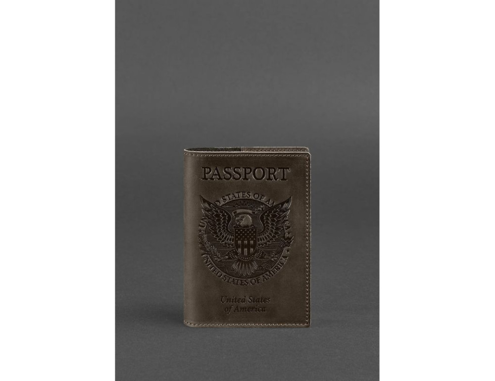 Коричнева обкладинка для паспорта з гербом Blancnote BN-OP-USA-o - Фотографія № 1 Коричнева обкладинка для паспорта з гербом Blancnote BN-OP-USA-o - Фотографія № 1