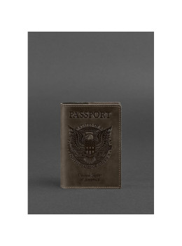Коричневая обложка для паспорта с гербом Blancnote BN-OP-USA-o