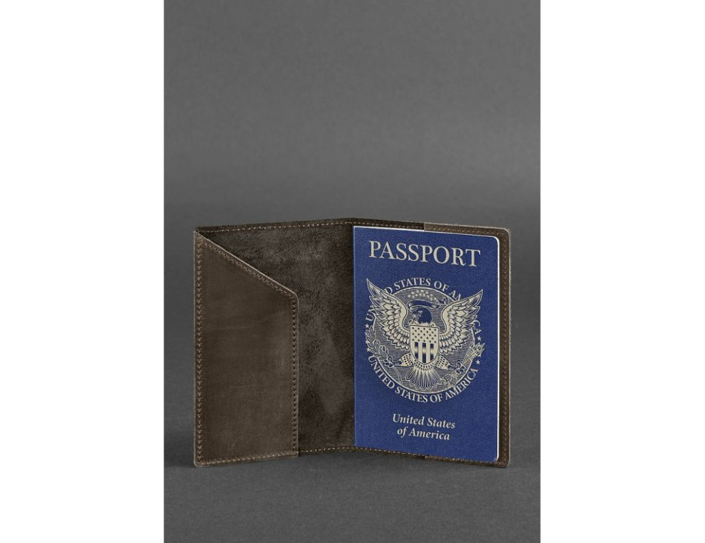 Коричнева обкладинка для паспорта з гербом Blancnote BN-OP-USA-o - Фотографія № 2