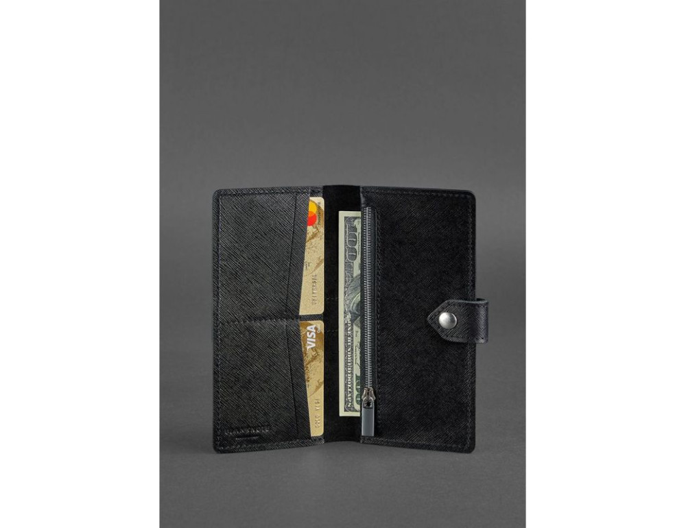 Шкіряне портмоне 3.1 чорне Blancnote BN-PM-3-1-blackwood - Фотографія № 2