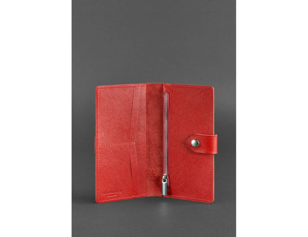 Шкіряне портмоне 3.1 червоне Saffiano Blanknote BN-PM-3-1-red - Фотографія № 3