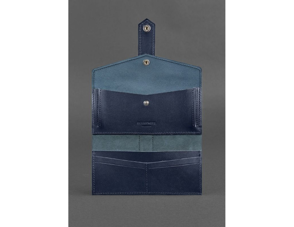 Синій шкіряний гаманець BlankNote BN-PM-3-navy-blue - Фотографія № 3