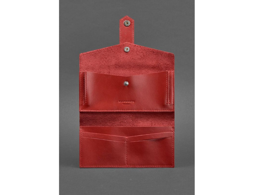Шкіряне жіноче портмоне 3.0 червоне Krast BN-PM-3-red - Фотографія № 3