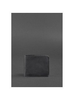 Чоловічий шкіряний портмоне 4.1 (4 кишені) чорний Crazy Horse Blancnote BN-PM-4-1-g-kr