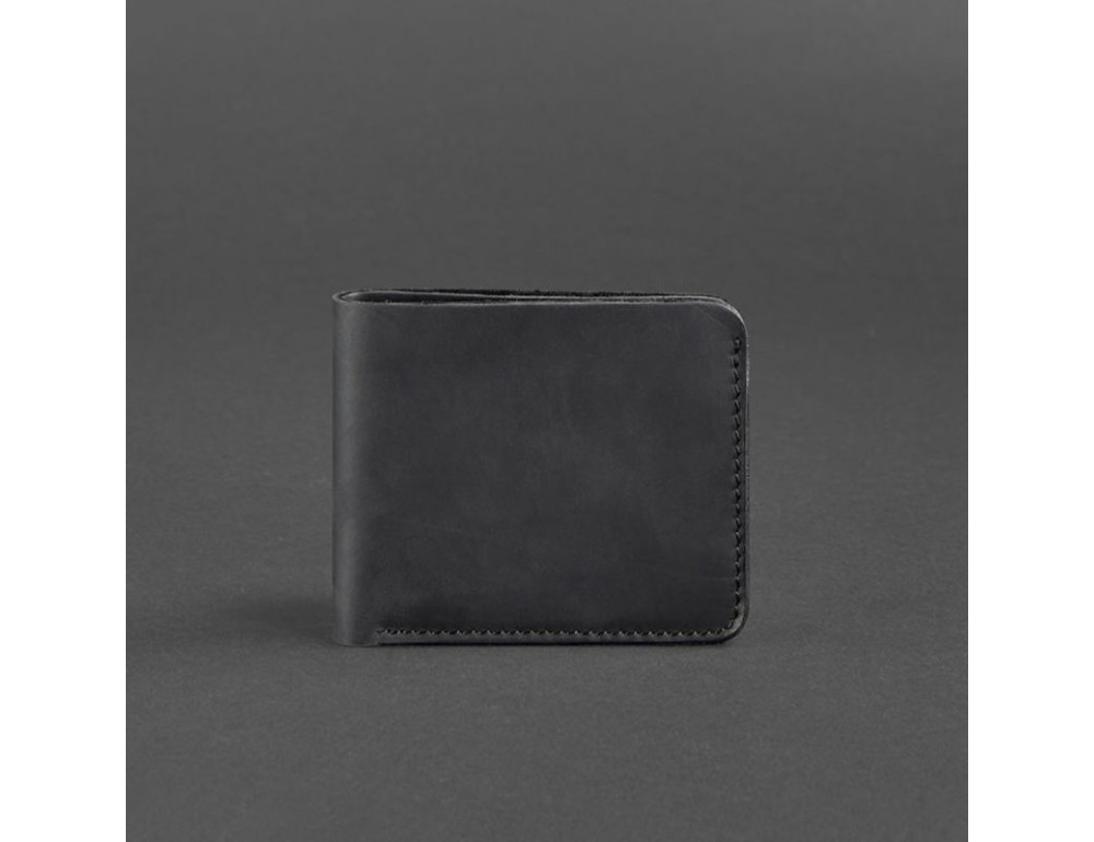 Чоловічий шкіряний портмоне 4.1 (4 кишені) чорний Crazy Horse Blancnote BN-PM-4-1-g-kr - Фотографія № 5