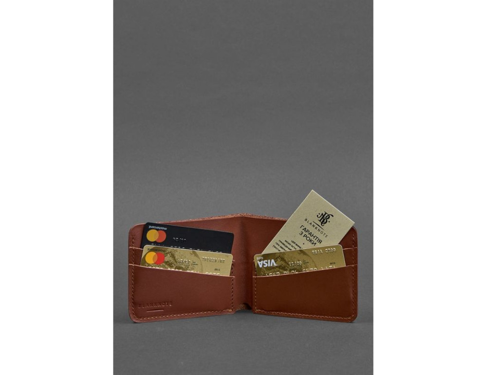 Чоловічий шкіряний портмоне 4.1 (4 кишені) світло-коричневий Blancnote BN-PM-4-1-k - Фотографія № 2