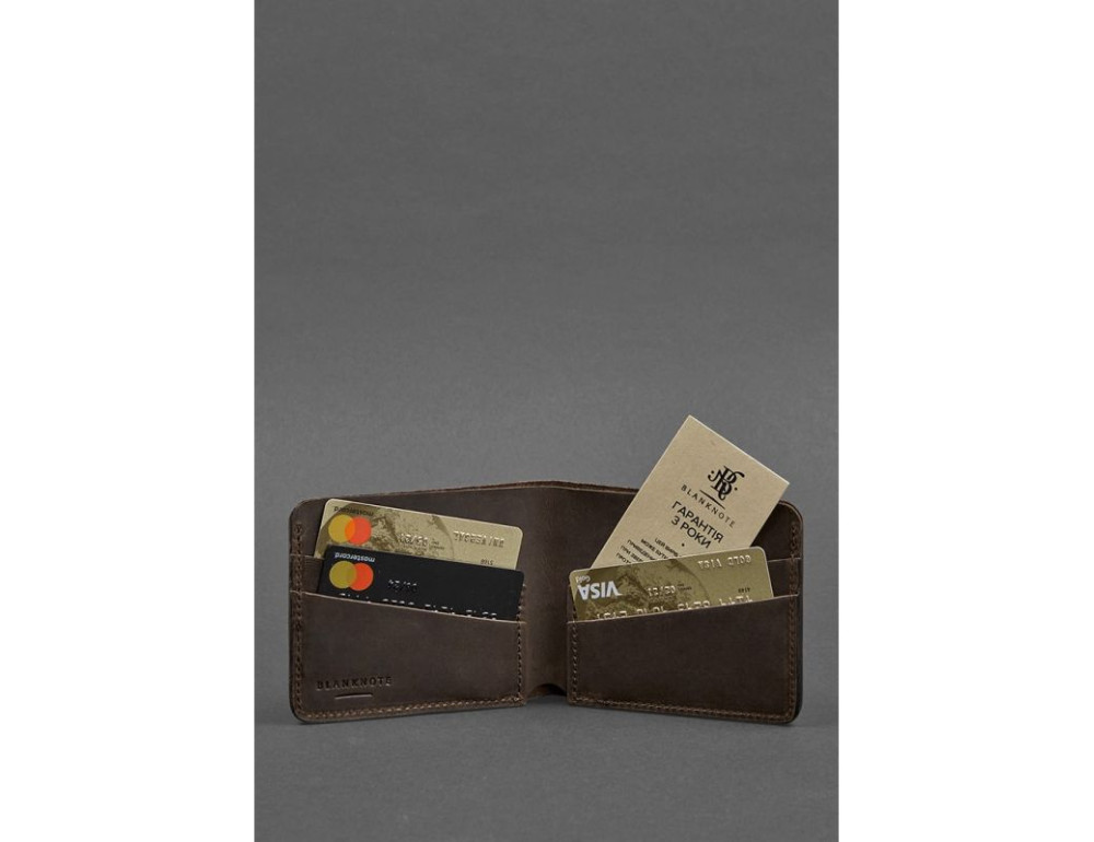 Чоловічий шкіряний портмоне 4.1 (4 кишені) темно-коричневий Blancnote BN-PM-4-1-o - Фотографія № 2