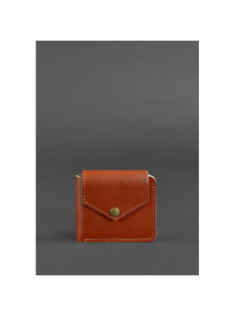Кожаное портмоне 4.2 на кнопке светло-коричневое Blancnote BN-PM-4-2-k