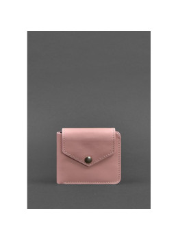 Кожаное портмоне 4.2 на кнопке розовое BN-PM-4-2-pink-peach