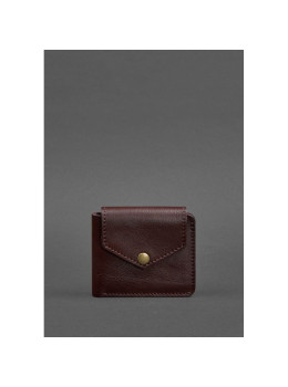 Кожаное портмоне 4.2 на кнопке бордовое BN-PM-4-2-vin