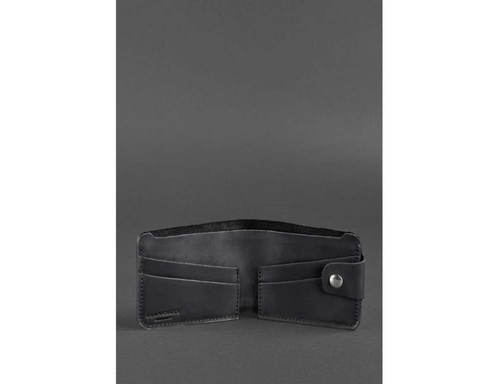 Шкіряне портмоне 4.3 чорне Crazy Horse Blancnote BN-PM-4-3-g-kr - Фотографія № 3