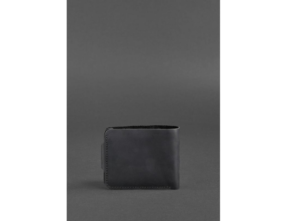 Шкіряне портмоне 4.3 чорне Crazy Horse Blancnote BN-PM-4-3-g-kr - Фотографія № 4