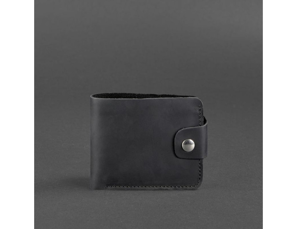 Шкіряне портмоне 4.3 чорне Crazy Horse Blancnote BN-PM-4-3-g-kr - Фотографія № 5