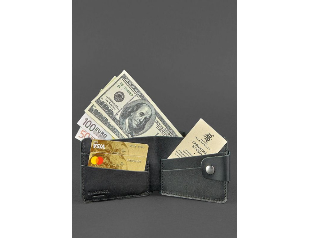 Шкіряне портмоне 4.3 чорне Blancnote BN-PM-4-3-g - Фотографія № 2