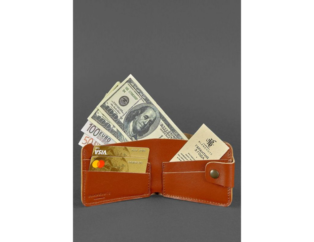 Шкіряне портмоне 4.3 світло-коричневе Blancnote BN-PM-4-3-k - Фотографія № 2
