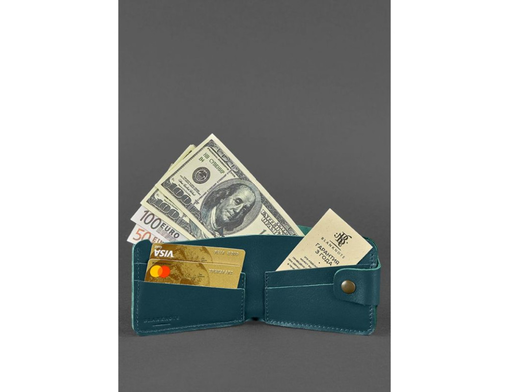 Шкіряне портмоне 4.3 зелене Blancnote BN-PM-4-3-malachite - Фотографія № 2