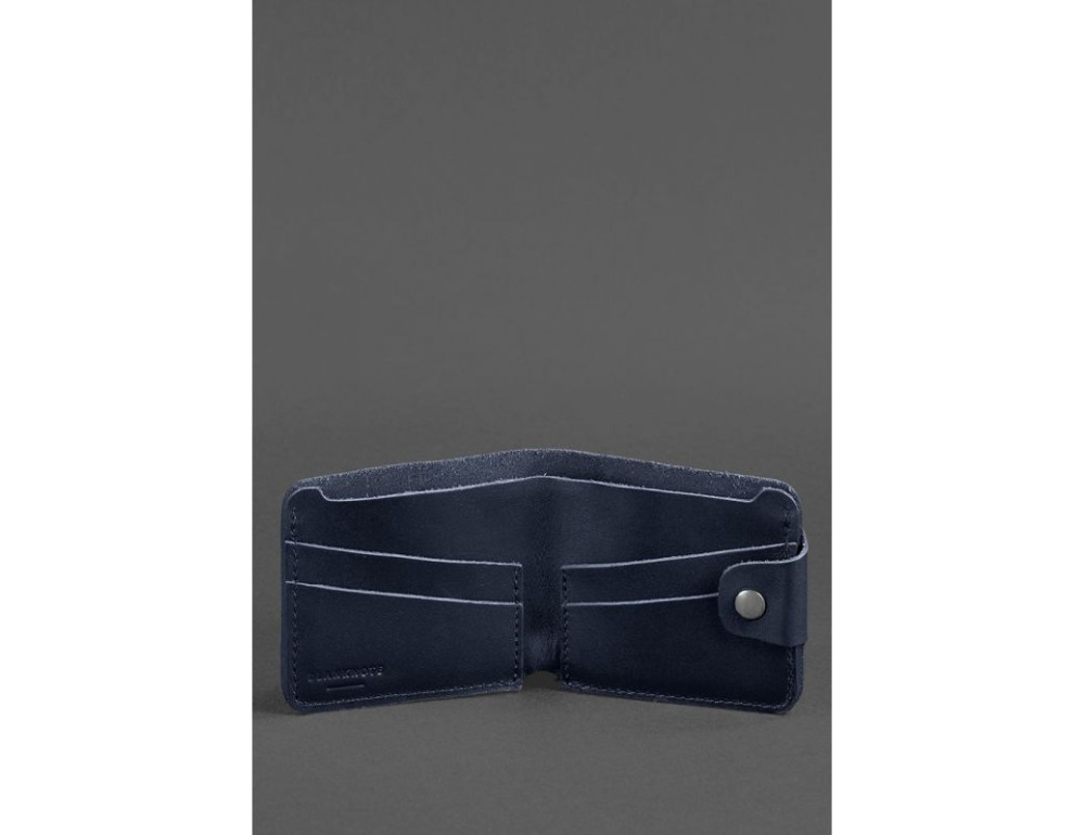 Шкіряне портмоне 4.3 темно-синє Blancnote BN-PM-4-3-navy-blue - Фотографія № 3