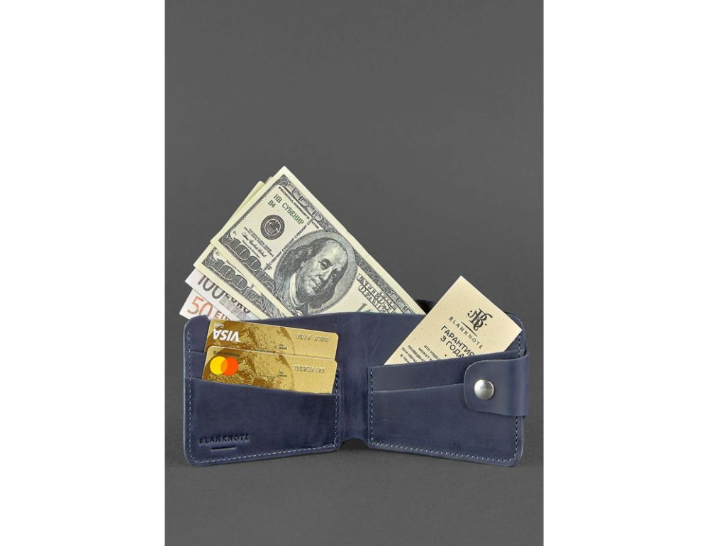 Шкіряне портмоне 4.3 синє Blancnote BN-PM-4-3-nn - Фотографія № 2
