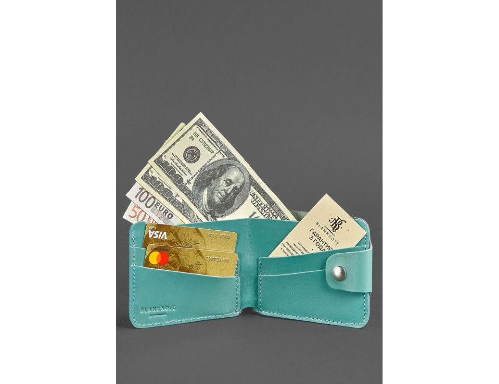 Жіноче шкіряне портмоне 4.3 бірюзове Blancnote BN-PM-4-3-tiffany - Фотографія № 2