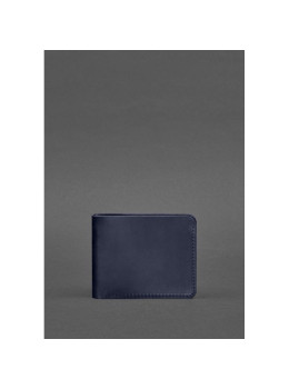 Синий кожаный портмоне - зажим Blanknote BN-PM-4-4-navy-blue